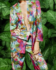 ZARA ZW COLLECTION TROPICAL PRINT BLAZER sz S Retail price 89.90