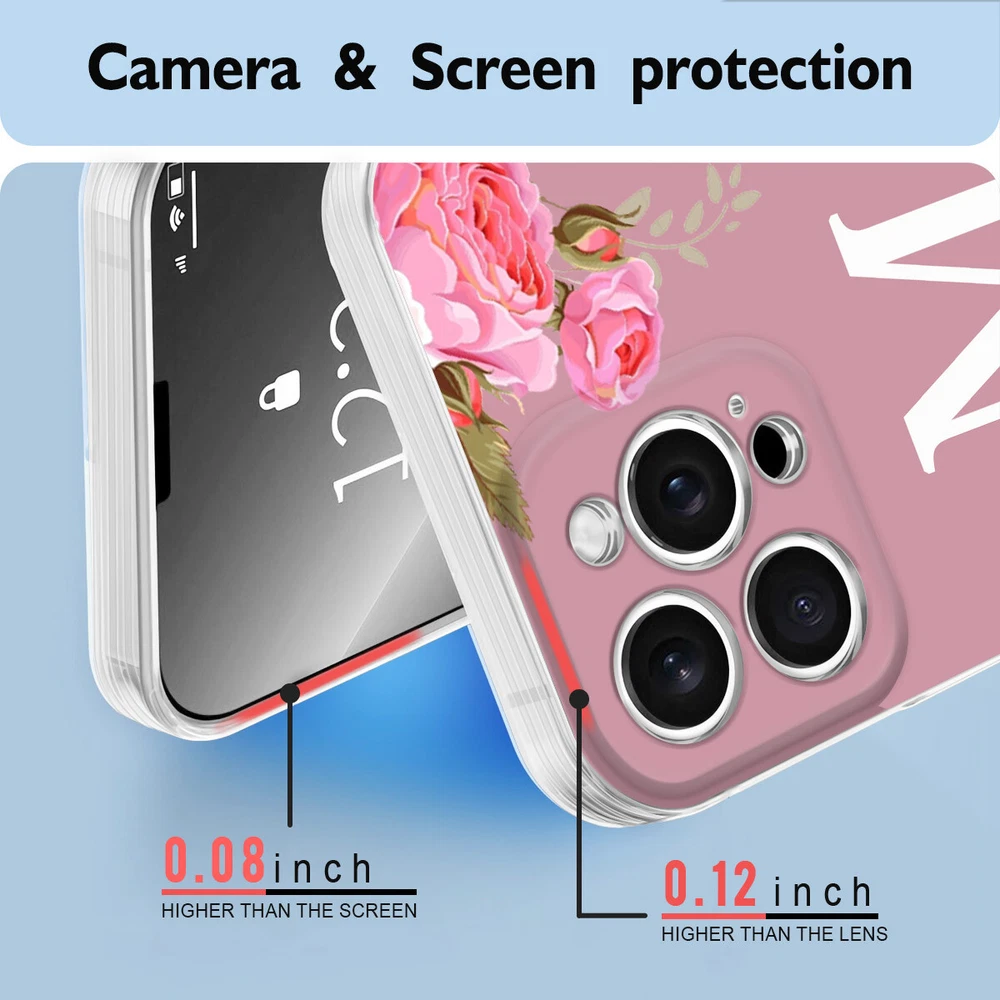 Floral TPU Phone Case for iPhone 15 16 Plus 14 13 12 11 XS Pro Max