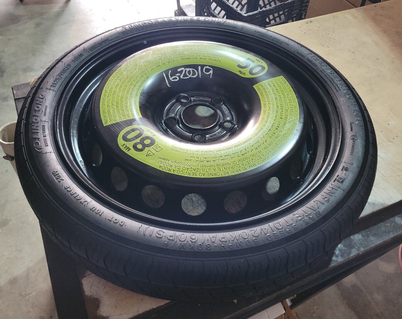 BMW X1 SPARE TIRE WHEEL DONUT 19" RIM WITH TIRE 1721 eBay