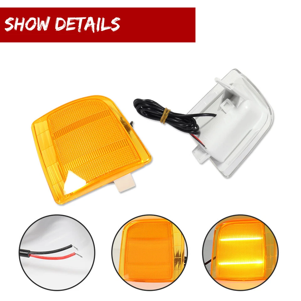 Amber Lens+LED Side Marker Corner Light for 1995-2005 Chevrolet Astro GMC Safari - Image 3 of 4