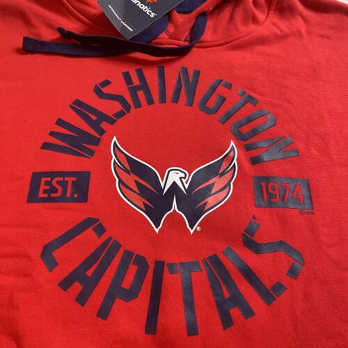 Fanatics Washington Capitals Logo Pullover Hoodie Men’s XXL Red NWT - Picture 2 of 9