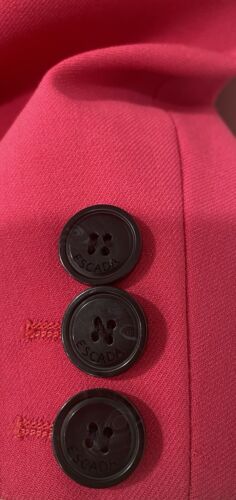 Escada Women’s Blazer Size 42 Wool Blend Preppy Luxury Shocking Pink Valentines - Picture 4 of 11
