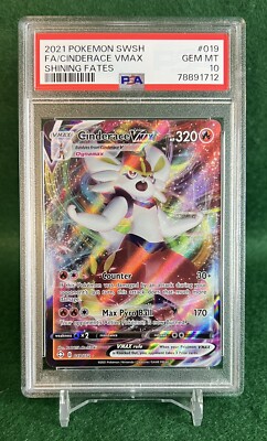 2021 Pokémon SWSH FA Cinderace VMax Shining Fates 019/072 GEM MT