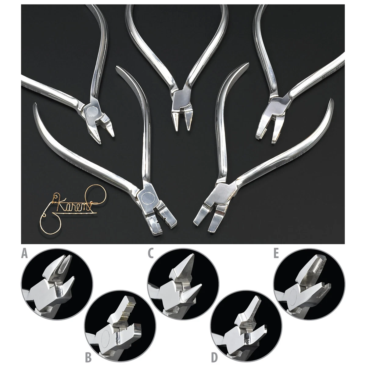 Micro Mark Slim Line 5 piece Metal Forming Plier Set