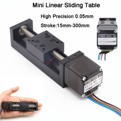 High Precision Linear Sliding Table Motion Slide Nema11 Stepper Motor 0.05mm - Zdjęcie 1 z 23