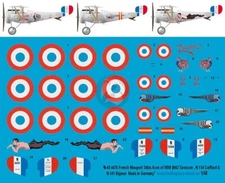 Peddinghaus 1/48 Nieuport 24bis Biplane Markings WWI French Aces (3 planes) 4476