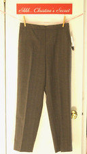NWT BRIGGS NEW YORK Womens Pants Slacks Gray Comfort Waist Washable Sz 10P 42
