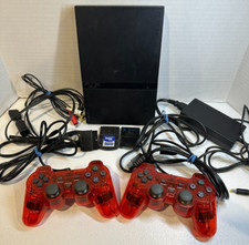 PlayStation 2 Slim SCPH-75001 Console, 2 Controllers, Cords, 2Memory Card Bundle