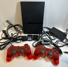 PlayStation 2 Slim SCPH-75001 Console, 2 Controllers, Cords, 2Memory Card Bundle