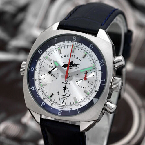 Aviador Kapitan Poljot Cronógrafo 3133 Ruso Mecánico Militar Reloj Okean - Imagen 1 de 8