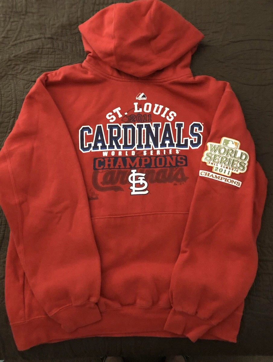 2011 World Series St Louis Cardinals Sweatshirt ~ SIze M ~ MLB Majestic ~  Hoodie