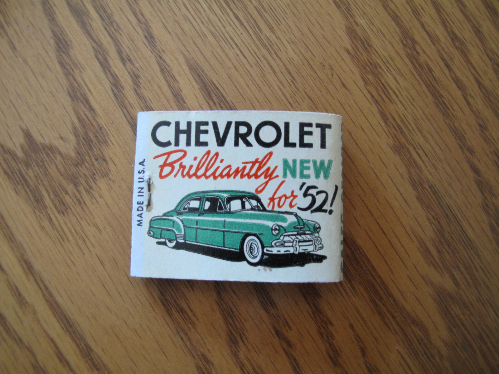 MATCHBOOK 1952 CHEVROLET WILTON MOTORS WILTON, CT UNSTRUCK eBay