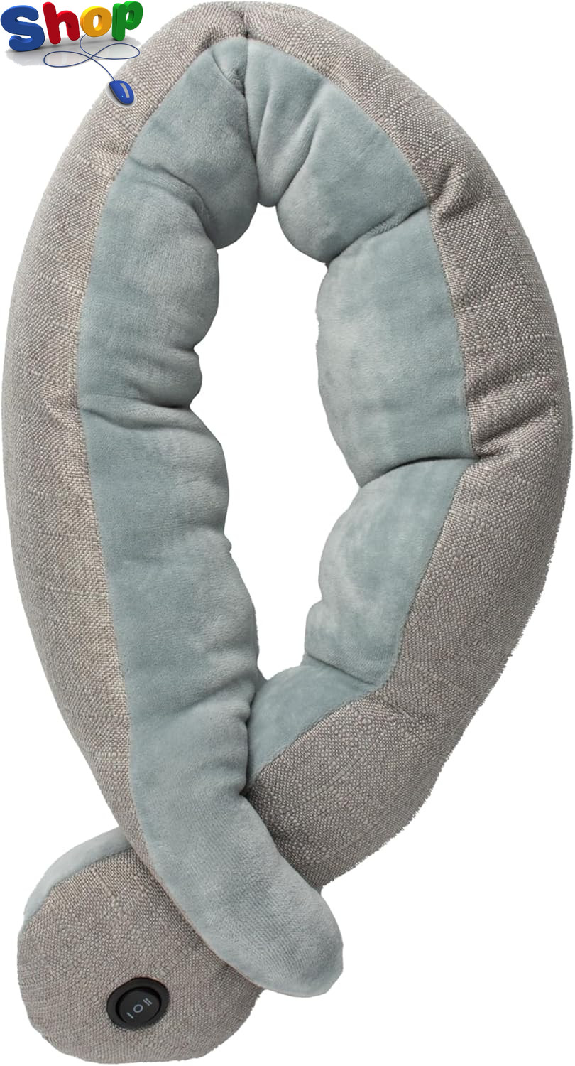 Wellbeing Vibrating Neck Massager Unisex Soft Fabric Covered Firm Massaging Aid