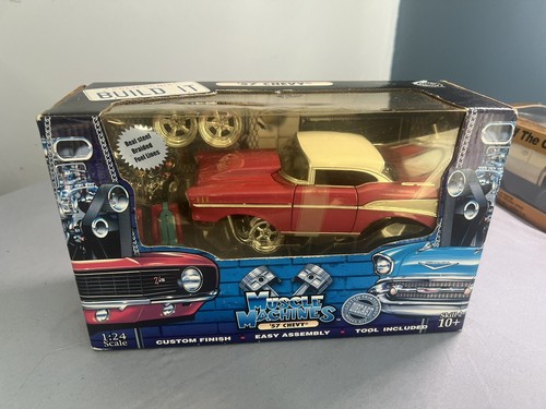 Muscle Machines 57 Chevy 1:24 Scale Pink / Purple In Box Diecast