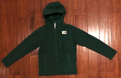 North Face Dark Green Knit Hoodie Fleece Lined Boys Size Medium 10 12 Ebay