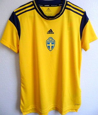 Women's Adidas 2021 Sweden Soccer Home Jersey L NWT