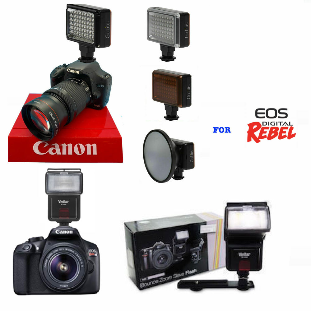 PRO SWIVEL BOUNCE ZOOM FLASH PRO HD LED LIGHT FOR CANON EOS M50 CANON EOS  RP