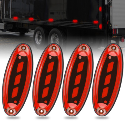 4x Rot LED Seitenmarkierungsleuchte Begrenzungsleuchten Anhänger LKW 12V/24V DE