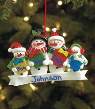 FAMILY OF 3 PERSONALIZED SNOWMAN CHRISTMAS TREE ORNAMENT HOLIDAY HOME DECOR
