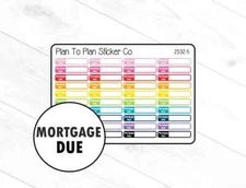 2532-5~~Mortgage Due Boxes Planner Stickers.