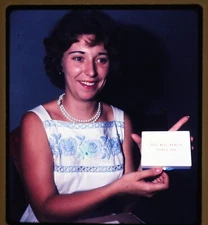 Attractive lady smiling photo by Norman E. Miller  - Stereo Realist Slide (#186)