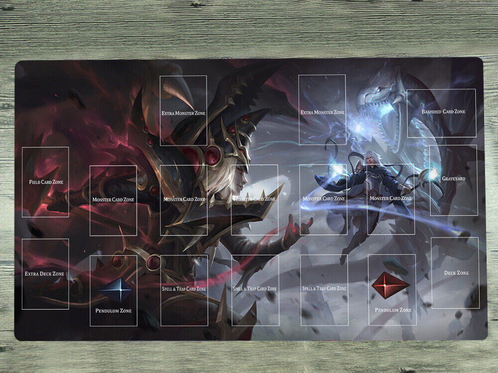 Red and Blue Dragon with Pokemon Compatible Zones - Playmat