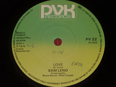 Sam Leno:  Love Rare 1979 Near Mint PVK   7''
