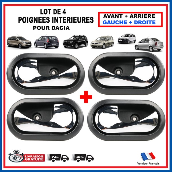 4 Griff Innen Finition Chrom Dacia Logan Sandero 8200733848 8200733847-image
