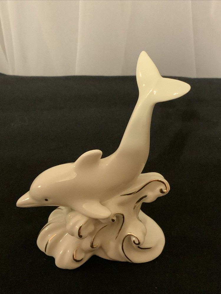 Lenox Dive Of The Dolphin Classic 3.5” Mini Figurine 24K Gold Accents