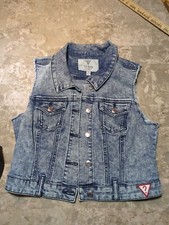 Girls Denim Vest, sz L/G, by GUESS Los Angeles Acid Wash