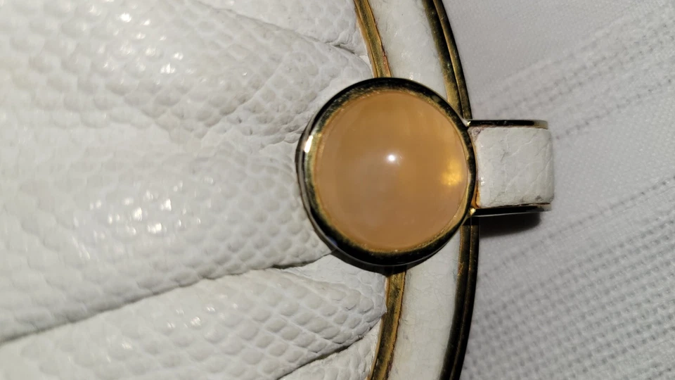 Vintage JUDITH LEIBER Reptile Leather Semi Precious Stones Evening Bag White  - Image 2 of 4