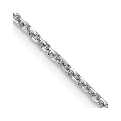 Echt 14kt Weißgold 26 Zoll 1,45mm Diamantschliff Kabel mit Karabinerverschluss Kette