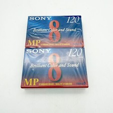 New 2 Pk SONY standard grade MP Video 8 brilliant color sound 120 min Blank Tape