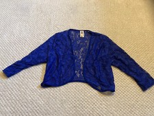 Misha Cute Elegant Lace Blue Blazer, Size M