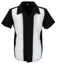 Retro Black/White Rockabilly Bowling Shirts
