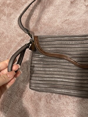 MAJO Leather Shoulder Bag Gray | eBay