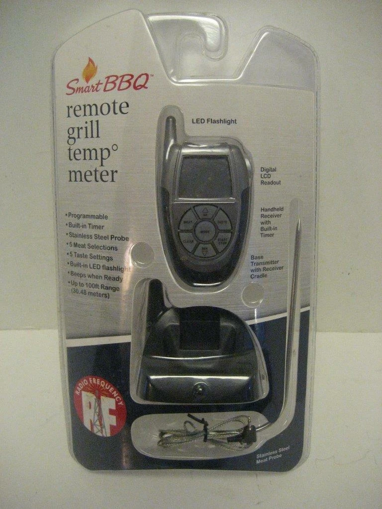NEW Smart Bbq Remote Grill Temp Meter LED Flashlight Radio Frequency