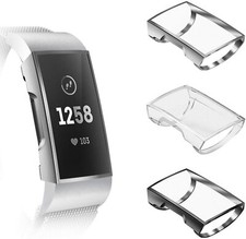  3 Pack For Fitbit Charge 4 Protective Shell TPU Case Cover Screen Protector