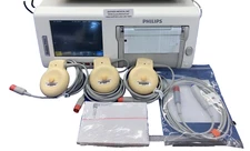 Philips FM50 Fetal Monitor M2705A  w/ Twins, 2 Ultrasound's, 1 TOCO, NIBP, SP02