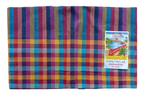 Thailand Loincloth "Pha Kao Ma" Cotton Fabric Textile Hand Craft & Hand Woven - Picture 2 of 18