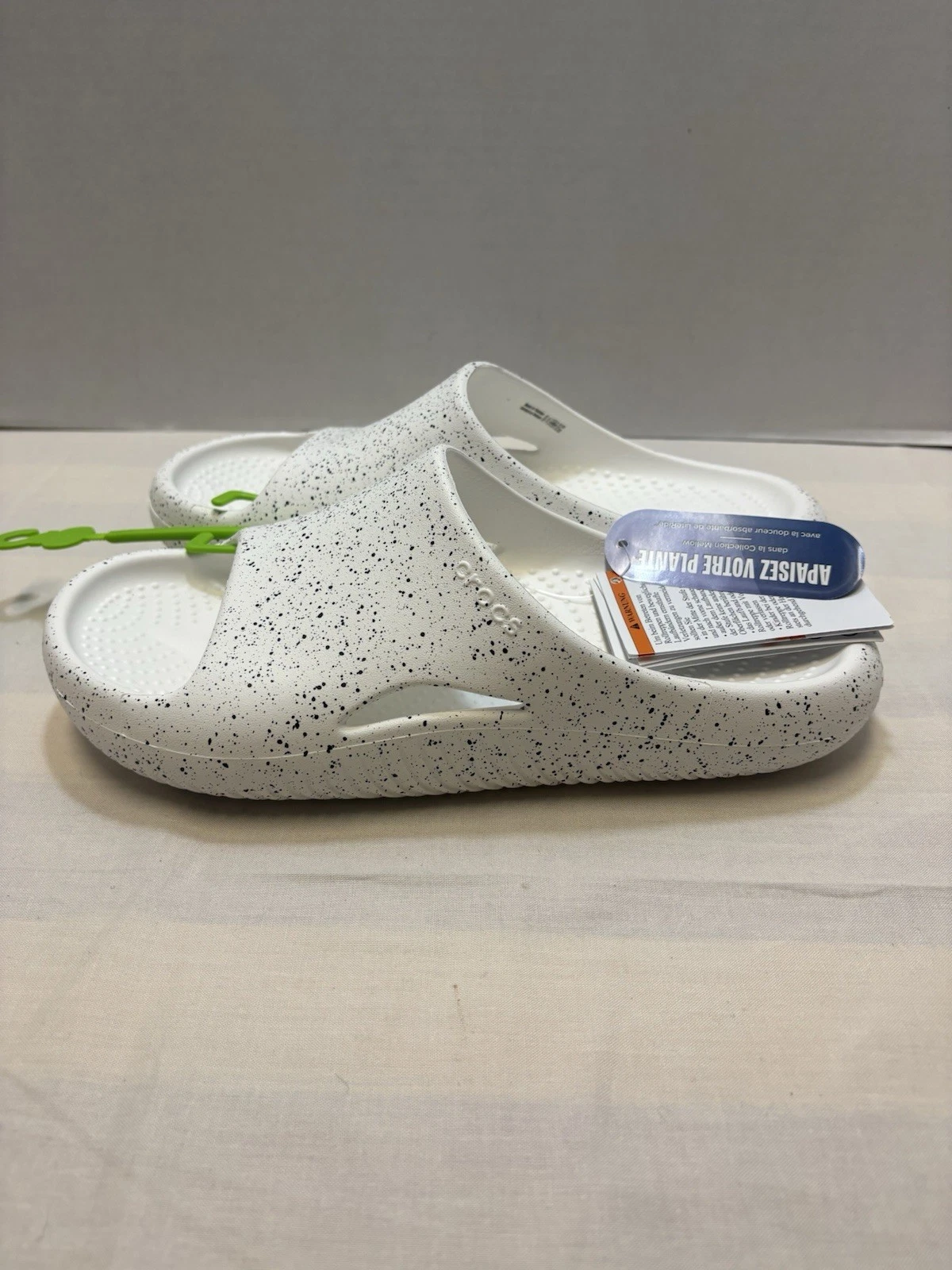 NEW Crocs Mellow Recovery Speckle Slides Women’s Size 9 White Slip On Comfort