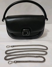 LA FESTIN Leather Purse Satchel Black Handle Shoulder Crossbody Small Formal Bag