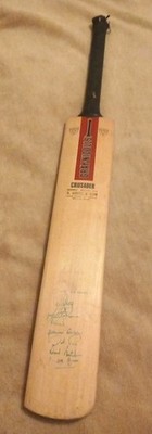 Grauer Nicolls Crusader Cricketschläger Sussex Logo s Brigg and son 88 cm lang signiert
