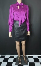 Vintage Retro 80's Wilson  s Black Leather Mini Skirt Size M Tag Size 12  EXC 
