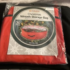 CHRISTMAS WREATH STORAGE BAG 30" Diameter x 8 inch Clear Top/Zipper Closure