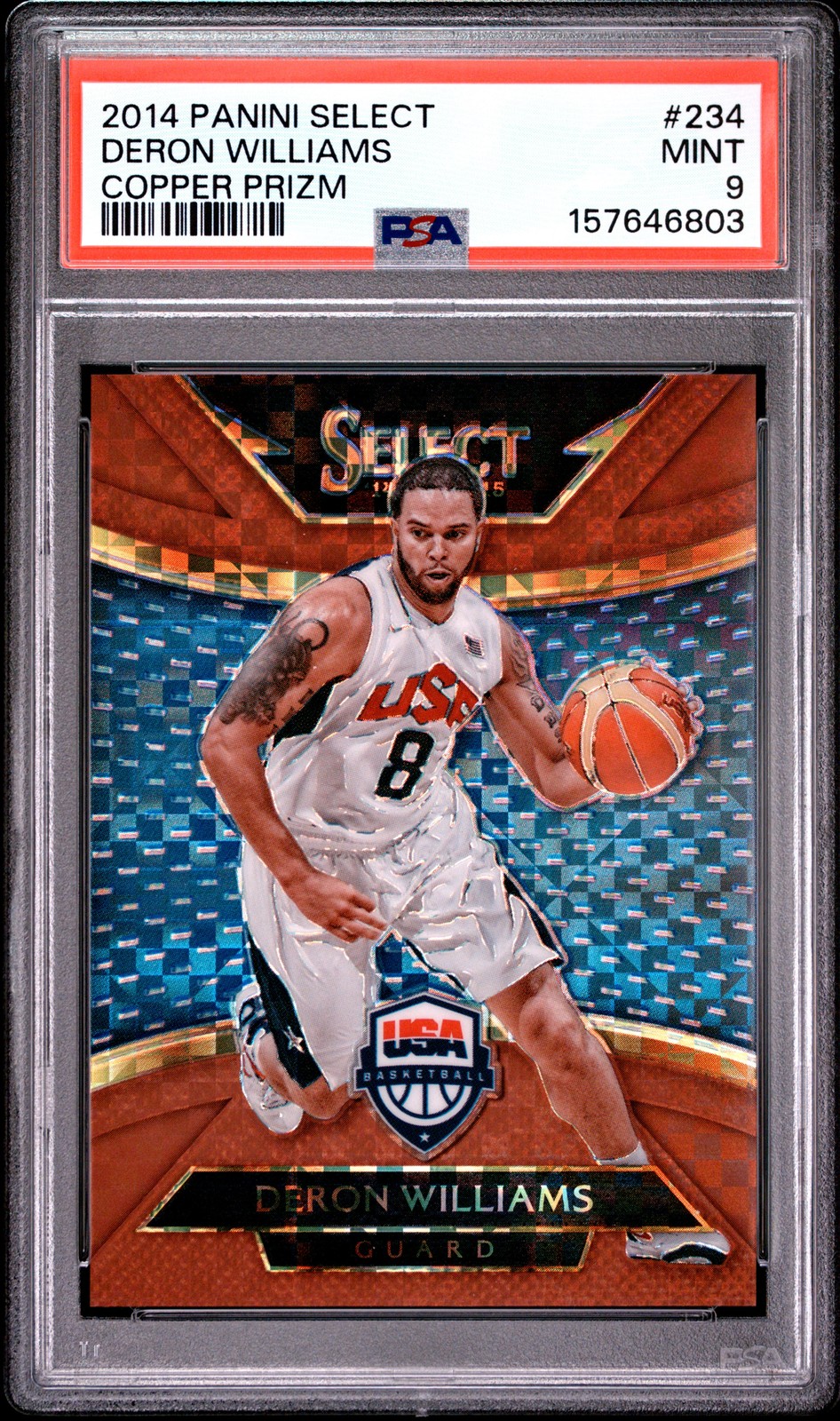 2014 Panini Select #234 Deron Williams Copper Prizm PSA 9 #/49