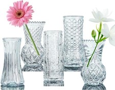 Clear Vases for Centerpieces Eylkoi: Glass Bud Vase Set of 5 Decorative, Vintag