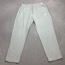 Nike Track Pants Adult Large Grey Y2K Swoosh Fleece Hip Hop Baggy Joggers Men*