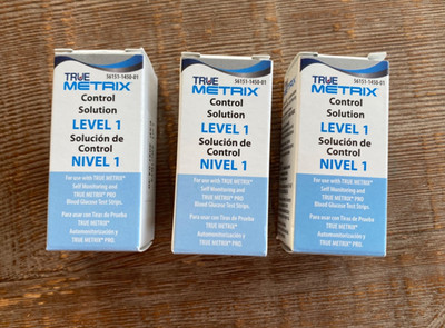 Set of 3 True Metrix, Control Solution Level 1, 3 Ml New Sealed