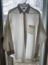 Vtg Arrow Cotton Poly White Dress Shirt Sz L Decton Oxford Tapered Fit